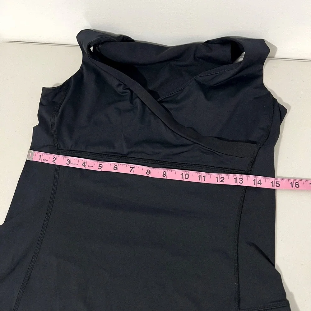 Lululemon Black Sleeveless Wrap Front Tank Top Womens Size 8 Athleisure Workout